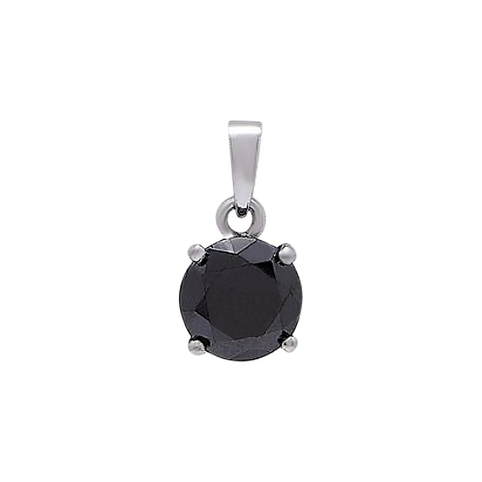 Eclipse Black Rhodium-Plated 925 Silver Pendant with Link Chain