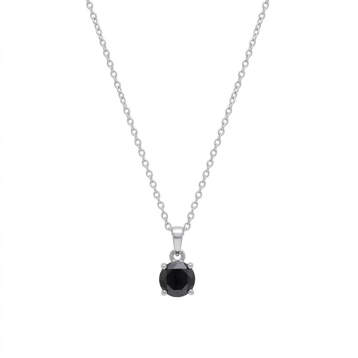 Eclipse Black Rhodium-Plated 925 Silver Pendant with Link Chain