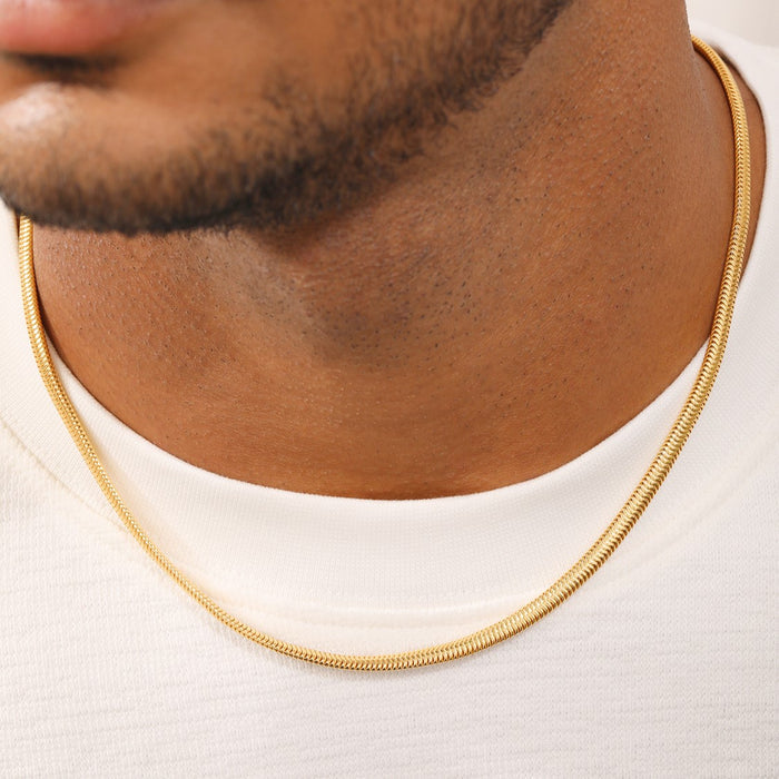 Effortless Elegance Men's Gold-Plated 925 Sterling Silver Snake Chain