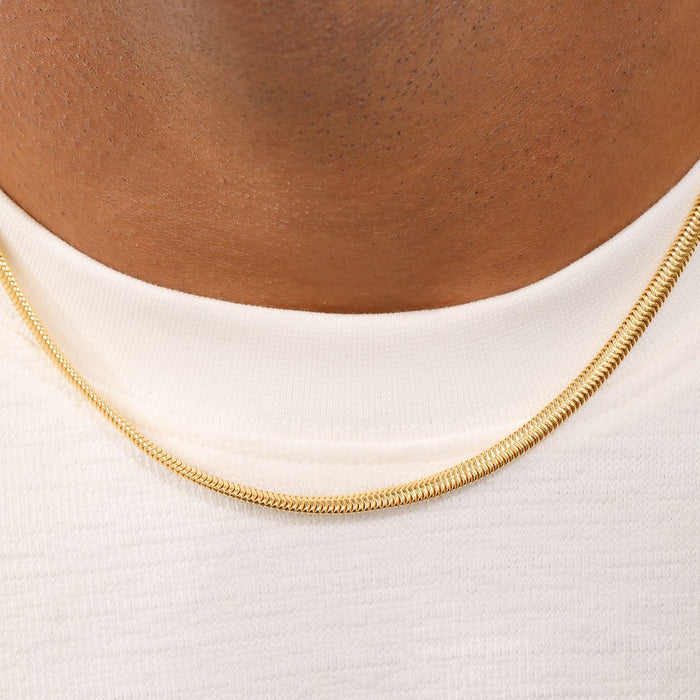 Effortless Elegance Men's Gold-Plated 925 Sterling Silver Snake Chain