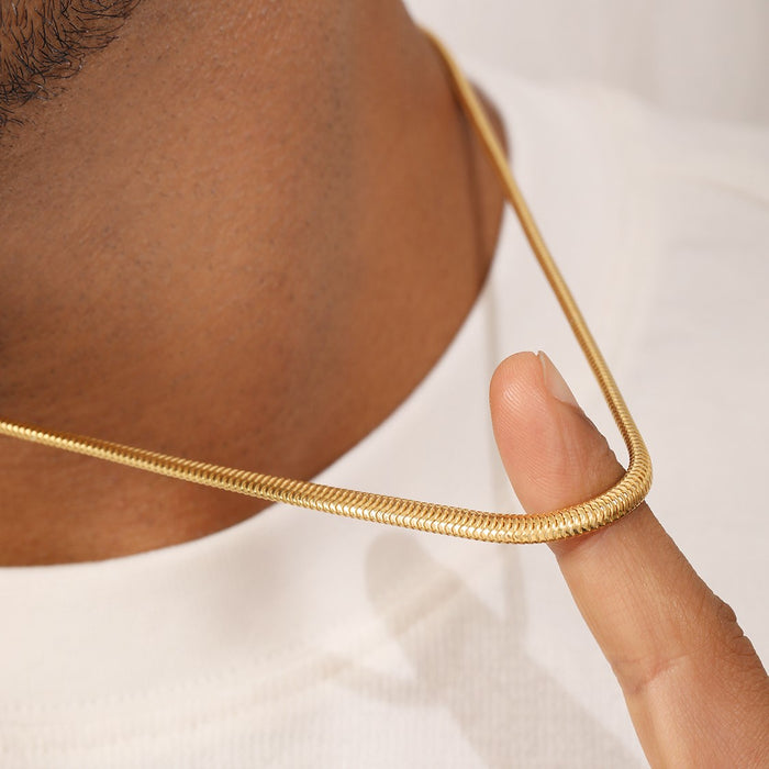 Effortless Elegance Men's Gold-Plated 925 Sterling Silver Snake Chain
