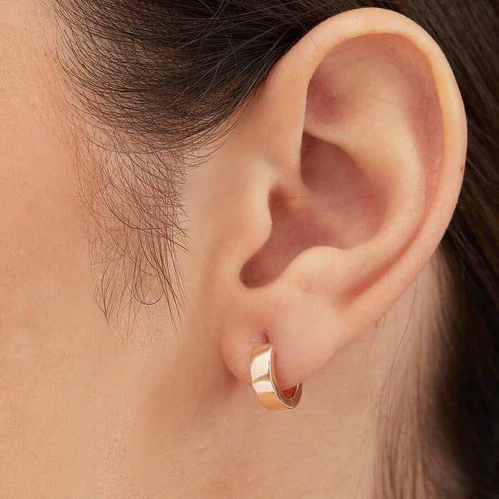Ela 925 Silver Hoop Earrings In Rose Gold