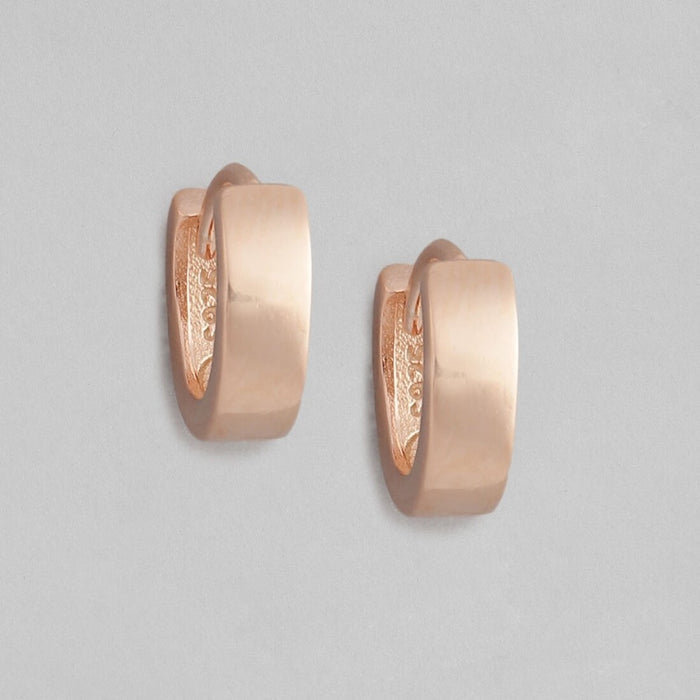 Ela 925 Silver Hoop Earrings In Rose Gold