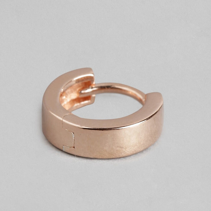 Ela 925 Silver Hoop Earrings In Rose Gold