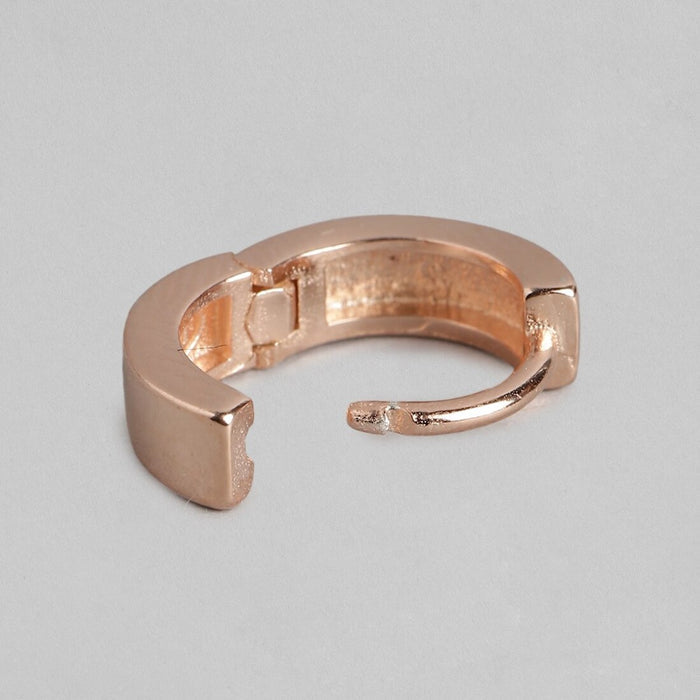 Ela 925 Silver Hoop Earrings In Rose Gold
