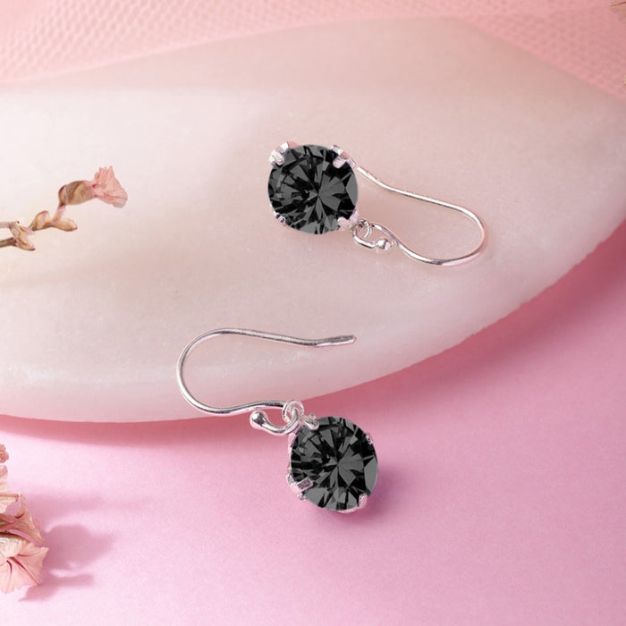 Elegance Rhodium Plated 925 Sterling Silver Circle Earrings