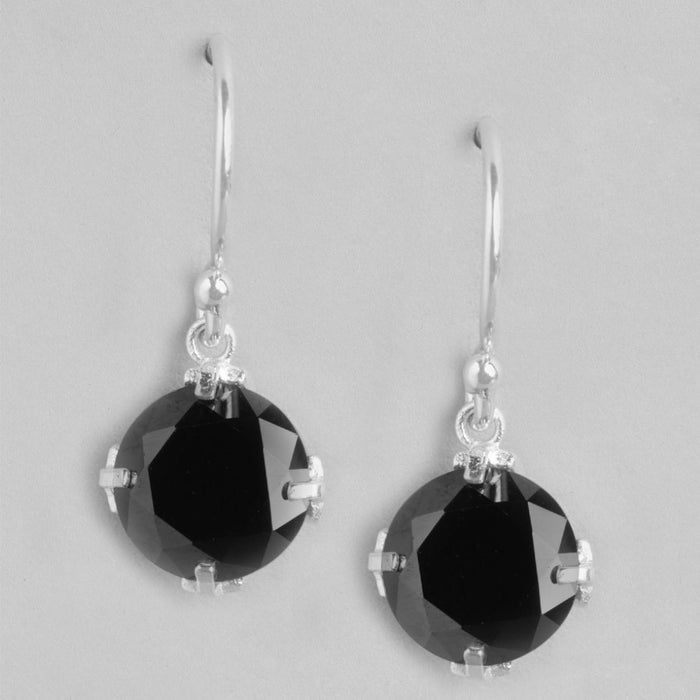 Elegance Rhodium Plated 925 Sterling Silver Circle Earrings