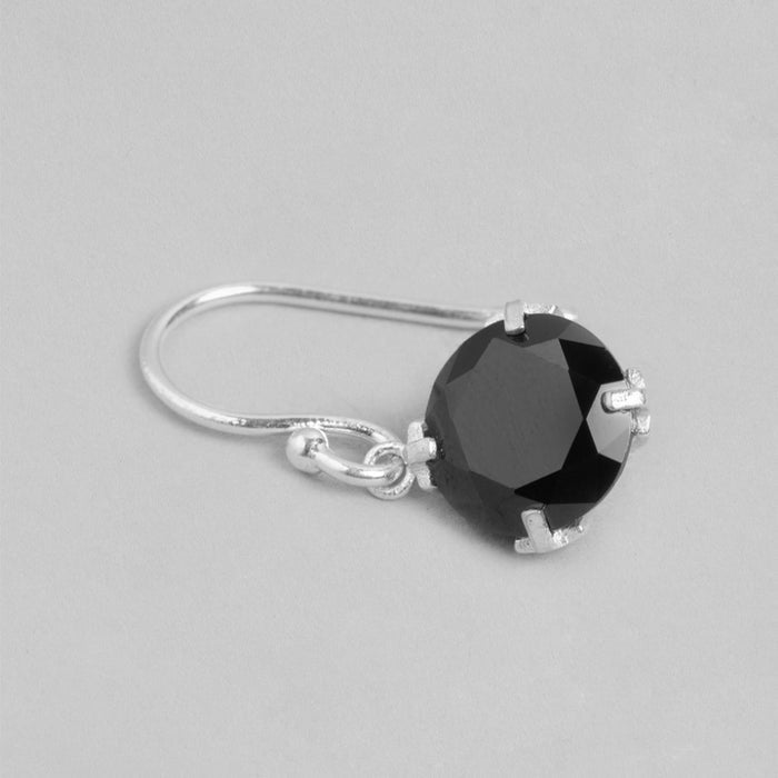 Elegance Rhodium Plated 925 Sterling Silver Circle Earrings