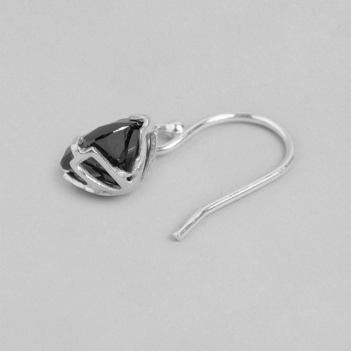 Elegance Rhodium Plated 925 Sterling Silver Circle Earrings