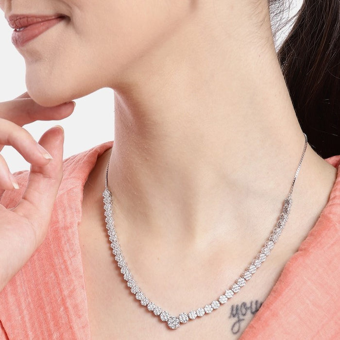 Elegancia Rhodium Plated 925 Silver Necklace