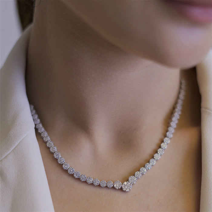 Elegancia Rhodium Plated 925 Silver Necklace
