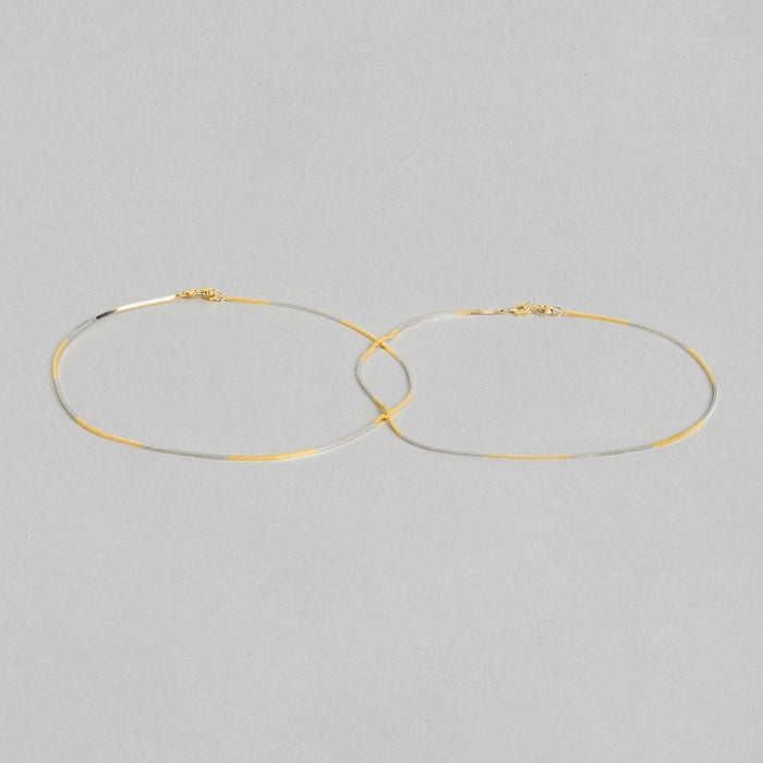 Elegant 925 Sterling Silver Dual Tone Plated Anklet