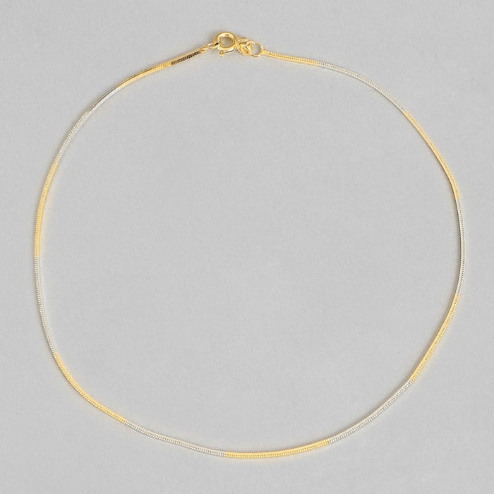 Elegant 925 Sterling Silver Dual Tone Plated Anklet