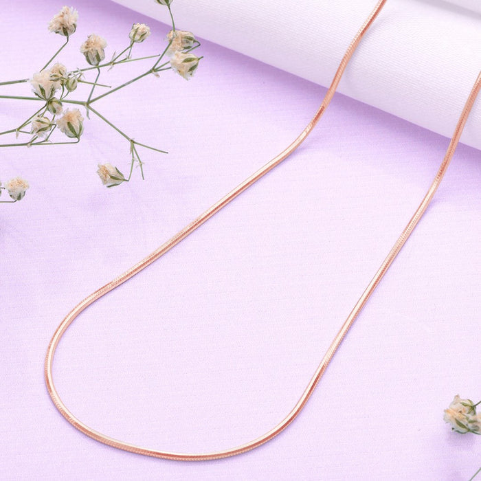 Elegant 925 Sterling Silver Snake Chain In Rose Gold