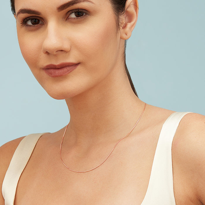 Elegant 925 Sterling Silver Snake Chain In Rose Gold