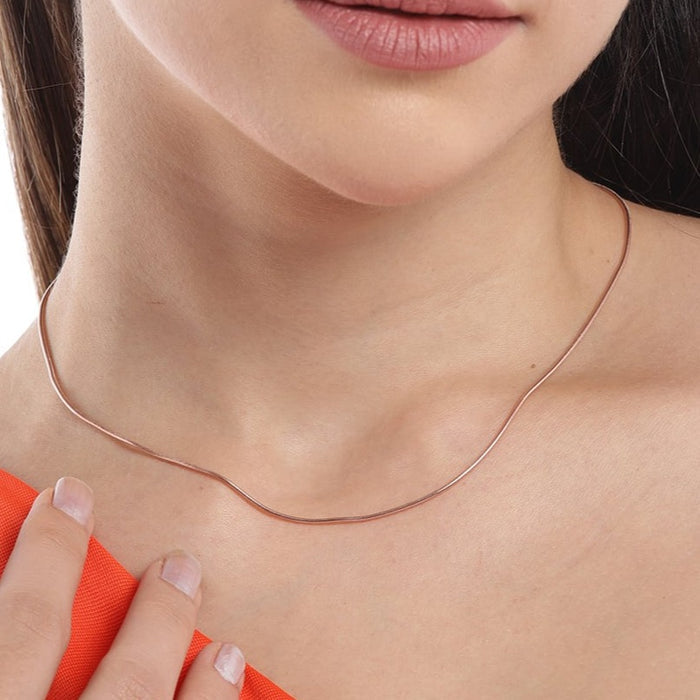 Elegant 925 Sterling Silver Snake Chain In Rose Gold