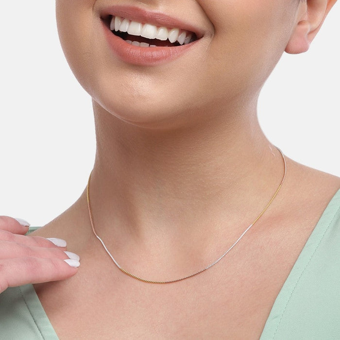 Elegant and Classic Triple Tone 925 Silver Chain