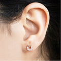 Elegant Bow Brilliance Rose Gold-Plated CZ 925 Sterling Silver Stud Earrings