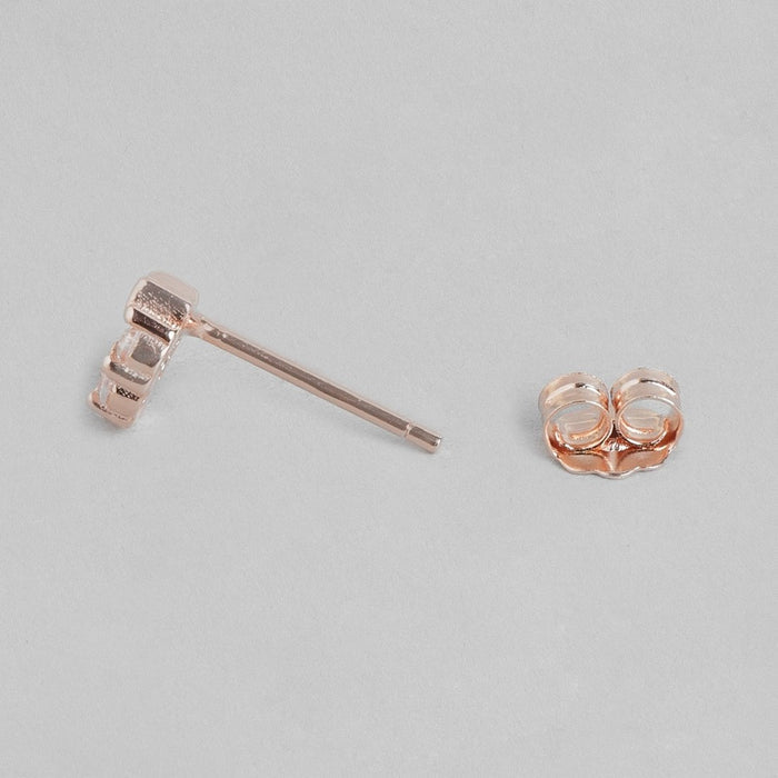 Elegant Bow Brilliance Rose Gold-Plated CZ 925 Sterling Silver Stud Earrings
