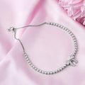Elegant Bow Rhodium Plated 925 Sterling Silver Bracelet