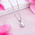 Elegant Circle Rhodium Plated 925 Sterling Silver Pendant
