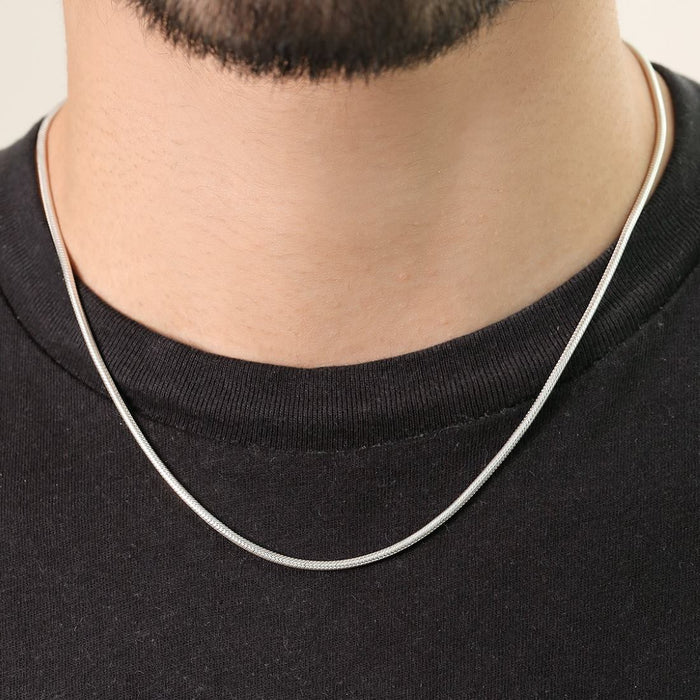 Elegant Circlet 925 Sterling Silver Round Chain for Him