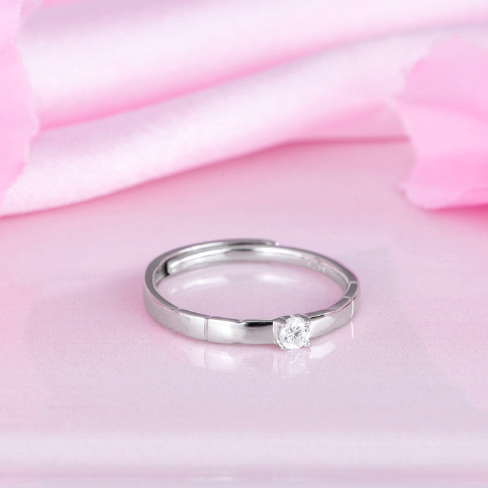 Elegant CZ 925 Silver Womens Ring (Adjustable)