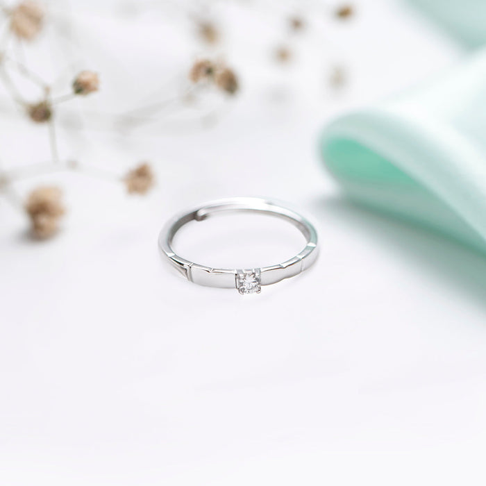 Elegant CZ 925 Silver Womens Ring (Adjustable)