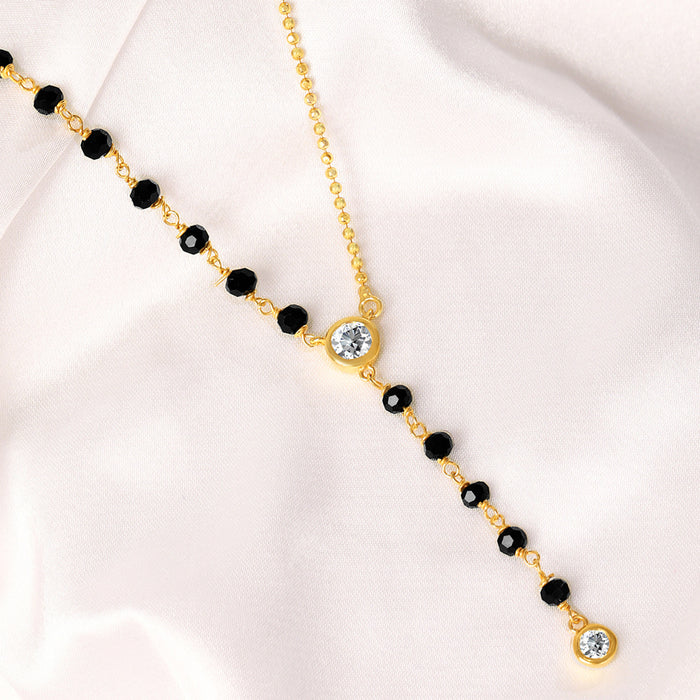 Elegant CZ Gold-Plated 925 Sterling Silver Mangalsutra
