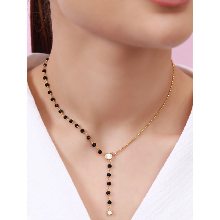 Elegant CZ Gold-Plated 925 Sterling Silver Mangalsutra