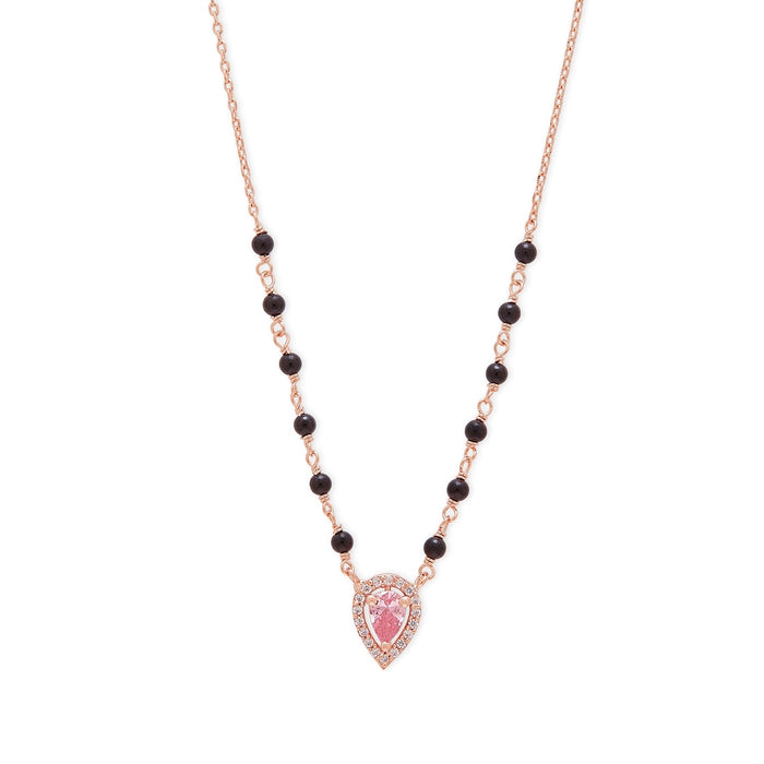 Elegant Drop 925 Sterling Silver Rose Gold-Plated Mangalsutra