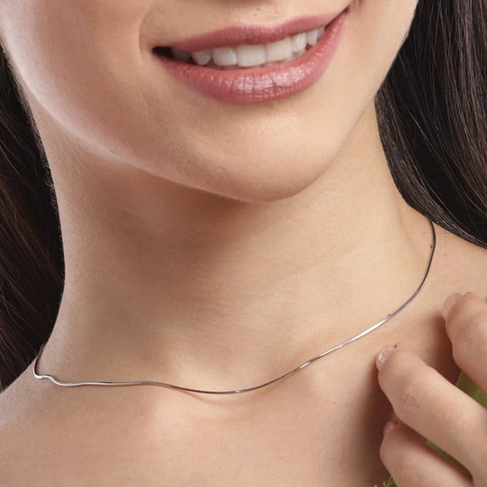 Elegant Embrace Rhodium Plated 925 Sterling Silver Chain