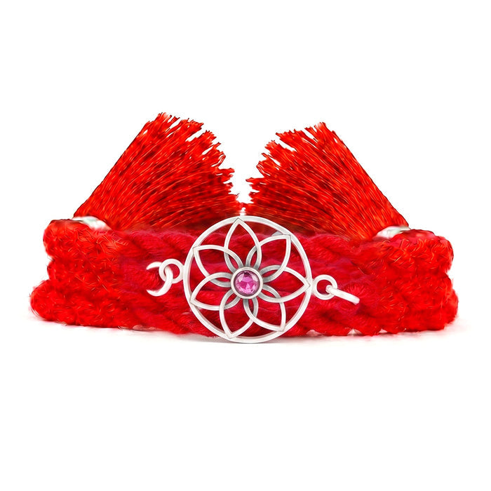 Elegant Floral Mandala for Bhaiya and Bhabhi Silver Rakhi Combo