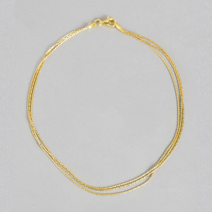 Elegant layered gold-plated 925 Sterling Silver chain anklet for women – Zavya