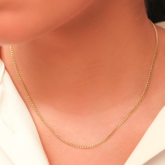 Elegant Golden Plated 925 Sterling Silver Curb Chain