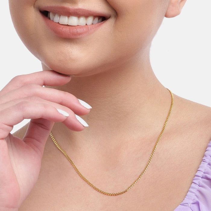 Elegant Golden Plated 925 Sterling Silver Curb Chain