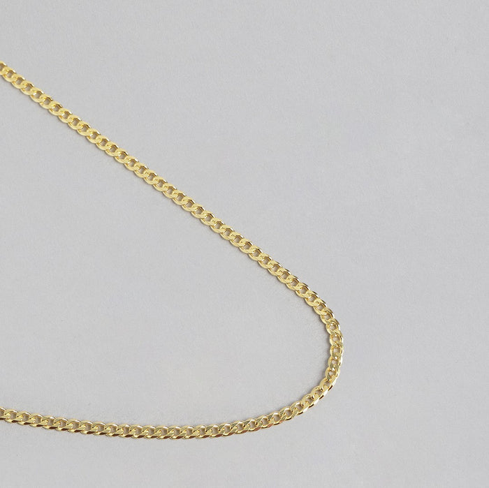 Elegant Golden Plated 925 Sterling Silver Curb Chain