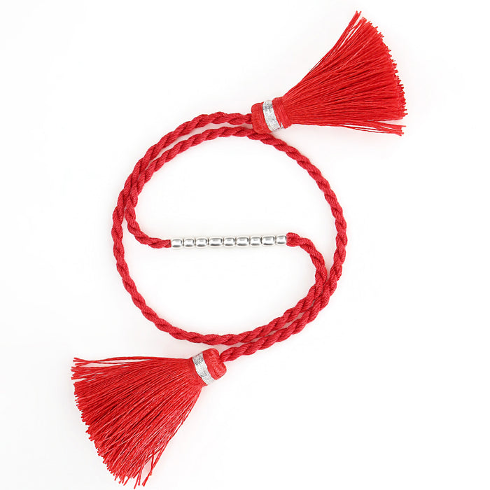 Elegant Heart & Beaded Rhodium-Plated 925 Silver Bhai-Bhabhi Rakhi Combo