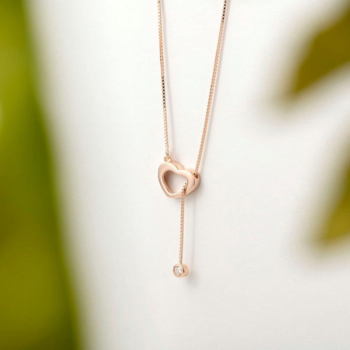 Elegant Heart CZ 925 Sterling Silver Necklace