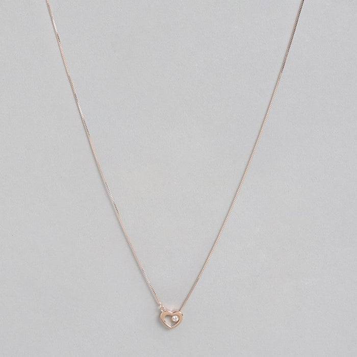 Elegant Heart CZ 925 Sterling Silver Necklace
