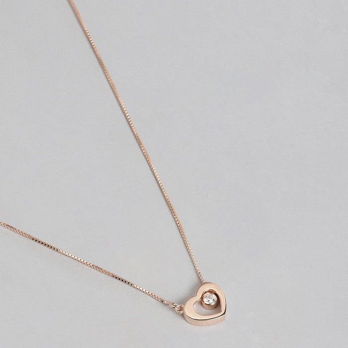 Elegant Heart CZ 925 Sterling Silver Necklace