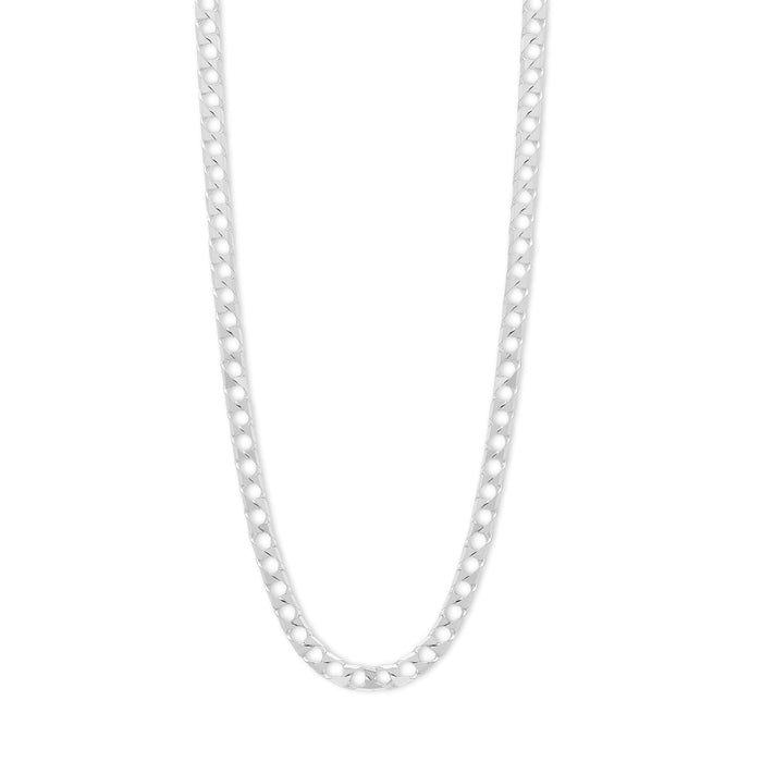 Elegant Links 925 Sterling Silver Rhodium-Plated Men's Chain