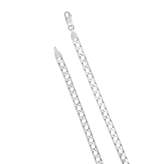Elegant Links 925 Sterling Silver Rhodium-Plated Men's Chain