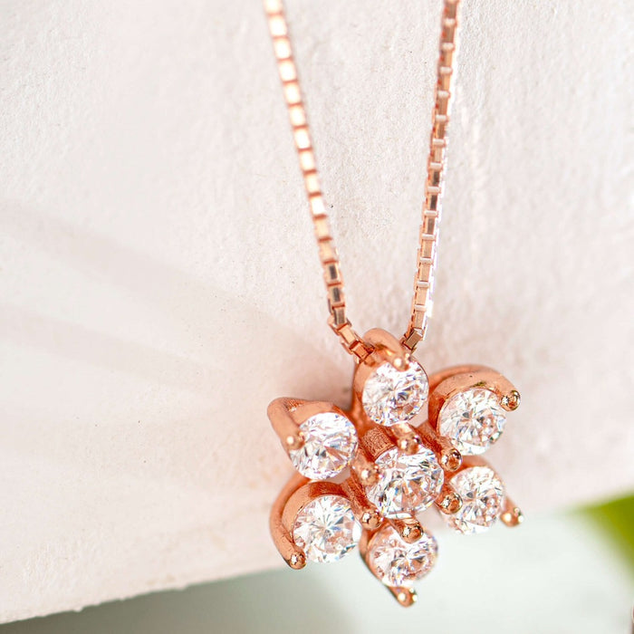 Elegant Nakshatra Rose Gold Plated 925 Silver Necklace Gift Hamper