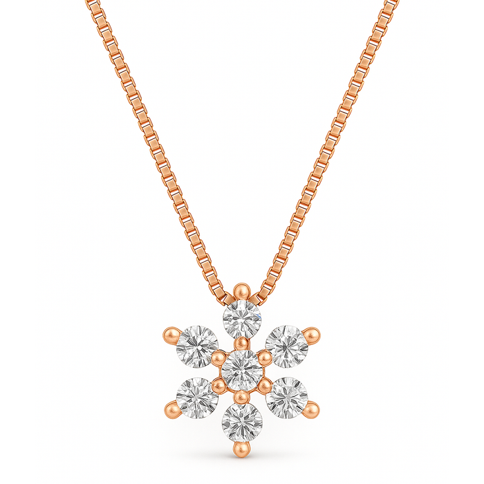 Elegant Nakshatra Rose Gold Plated 925 Silver Necklace Gift Hamper