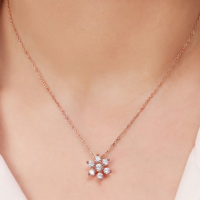 Elegant Nakshatra Rose Gold Plated 925 Silver Necklace