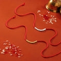 Elegant Rhodium and Gold Plated 925 Sterling Silver Beaded Rakhi Combo