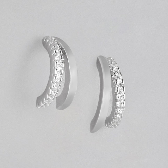 Elegant Rhodium CZ Elegance 925 Sterling Silver Earrings