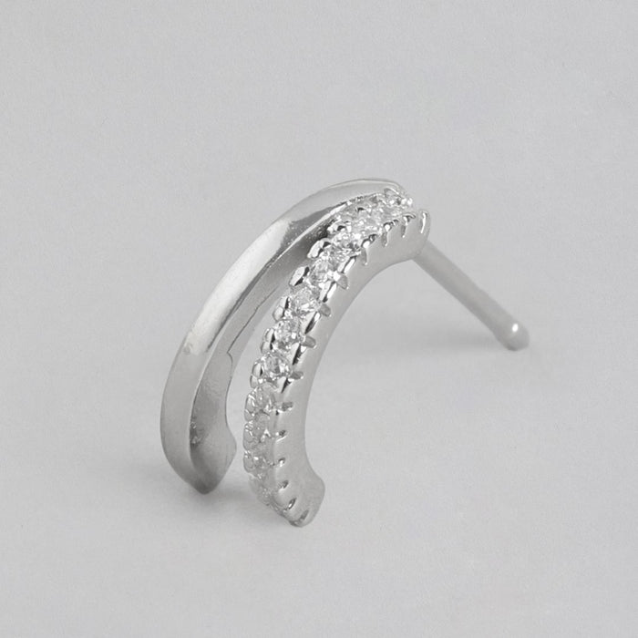 Elegant Rhodium CZ Elegance 925 Sterling Silver Earrings
