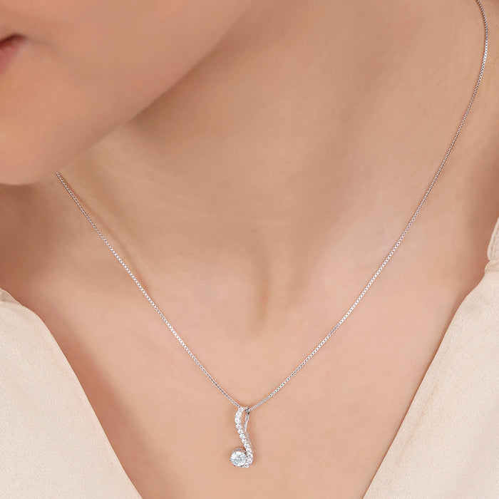 Elegant Rhodium Plated 925 Sterling Silver Pendant